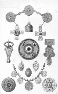 Angelsaksische relikwieën. Persoonlijke ornamenten van goud en brons, 1886 door Robert Anderson