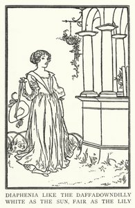 Diaphenia als de narcis, wit als de zon, mooi als de lelie door Robert Anning Bell