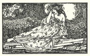 Illustratie voor Gedichten van John Keats: Fragment van een Ode aan Maia (litho) door Robert Anning Bell