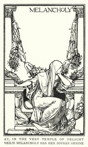 Illustratie voor Gedichten van John Keats: Melancholie (litho) door Robert Anning Bell