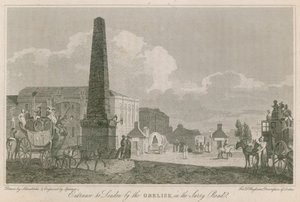 Toegang tot Londen bij de obelisk in de Surrey Road door Robert Blemell Schnebbelie
