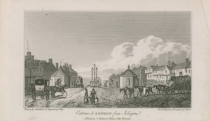 Ingang naar Londen vanuit Islington door Robert Blemell Schnebbelie