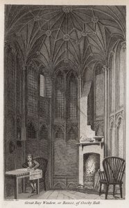 Grote erker of nis van Crosby Hall door Robert Blemell Schnebbelie