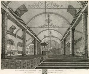 Westelijke aanblik van het interieur van St Paul