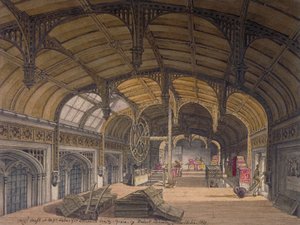 Interieur van Crosby Hall op nr. 36 Bishopsgate, City of London, 1819