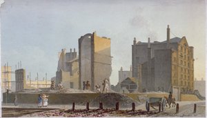 Vervallen gebouw, Commercial Road, Stepney, Londen door Robert Blemmell Schnebbelie