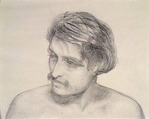 Studie van een mannenhoofd door Robert Braithwaite Martineau