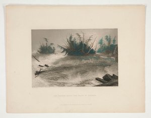 De stroomversnellingen boven de watervallen van Niagara, illustratie voor Nathaniel Parker Willis