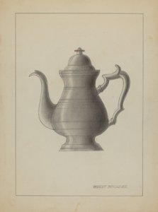 Pewter Koffiepot door Robert Brigadier