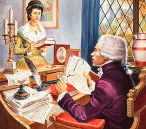 Robespierre en Eleanore Duplay (gouache op papier)