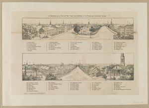 Een beschrijving van een uitzicht op New York, nu tentoongesteld in het Panorama, Leicester Square door Robert Burford