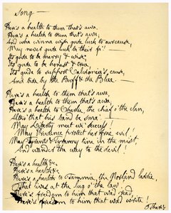 Een gezondheid voor hen die weg zijn, c1792