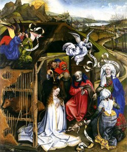 Geboorte, ca. 1425 door Robert Campin