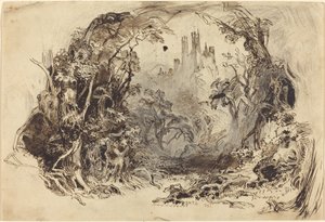 Kasteel op een Heuvel (Decor voor "Doornroosje en het Beest"?) door Robert Caney