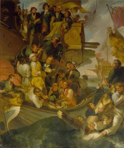 De Gevangenneming van Admiraal Nils Ehrenskiöld in de Slag bij Gangut, midden 18e eeuw