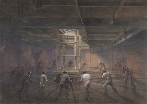 Uitzicht op het interieur van een van de tanks aan boord van de Great Eastern, 1865-66 door Robert Charles Dudley
