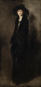 Dame in Zwart Fluweel (Portret van Eulabee Dix Becker) 1911 door Robert Cozad Henri