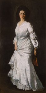 Vrouw in het wit: Portret van Eugenie Stein door Robert Cozad Henri