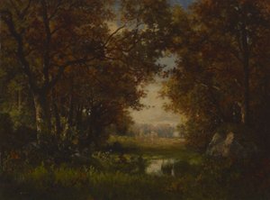 Scène in het Bos van Fontainebleau door Robert Crannell Minor