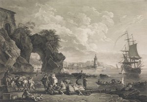 Vue de Pausilype bij Napels, 1785 door Robert Daudet