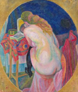 Naakte vrouw lezend door Robert Delaunay