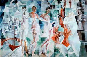 De stad Parijs schilderij door Robert Delaunay