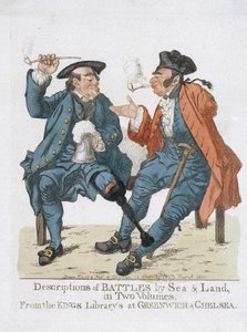 Beschrijving van de veldslagen op land en zee, in twee delen, door de Koninklijke Bibliotheek van Greenwich en Chelsea door Robert Dighton