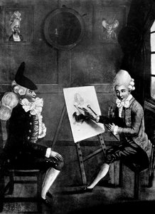 De Macaroni-schilder, of Billy Dimple poseert voor zijn portret, 1770 door Robert Dighton