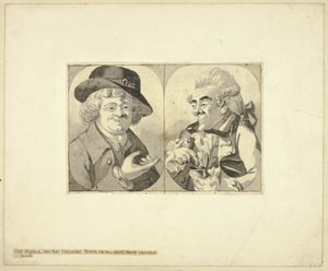 Twee karikaturen op borsthoogte