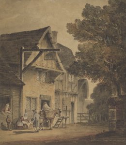Figuren Buiten de Boar Inn
