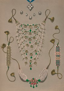 Kruis hanger broches & oorbellen, suite van Indiase ornamenten, 1863