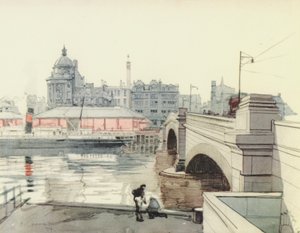 Glasgow: George V Bridge (kleurenlitho)