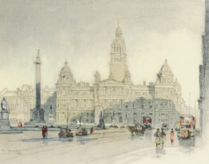 Glasgow: The City Chambers (kleurenlitho)