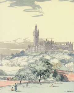 Glasgow: De universiteit (kleurenlitho)