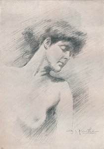 Vrouwelijke studie, ca. 1895 door Robert Fowler