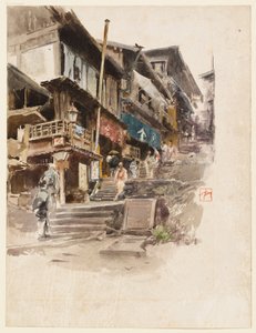 Een straat in Ikao, Japan, II door Robert Frederick Blum