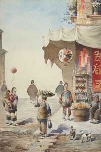 Chinese straatscène door Robert Frederick Blum