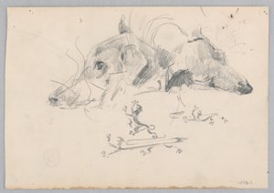 Hond en leeuw door Robert Frederick Blum