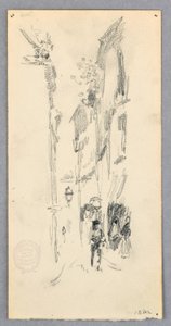 Tekening, Straatbeeld, Venetië, 1882