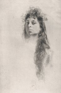 Hoofd van een Meisje met Lang Haar door Robert Frederick Blum