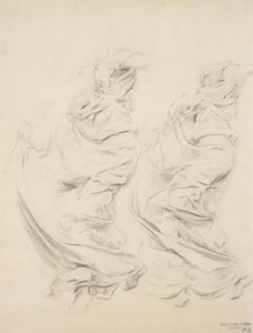 Schets van draperie mogelijk voor Moods to Music muurschildering door Robert Frederick Blum