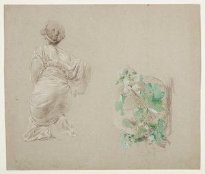 Studie voor een Knielende Vrouw, "Wijnfeest," Mendelssohn Glee Club, New York, NY door Robert Frederick Blum
