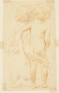Studie voor een zittende vrouw met een kind, "Vintage Festival," Mendelssohn Glee Club, New York, NY door Robert Frederick Blum