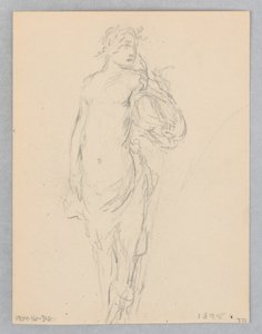 Studie voor een staande vrouw, "Moods to Music," Mendelssohn Glee Club, New York, NY door Robert Frederick Blum