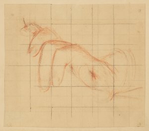 Studie voor linkerhand, "Oogstfeest," Mendelssohn Glee Club, New York, NY door Robert Frederick Blum