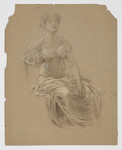 Studie voor Vrouw, “Oogstfeest,” Mendelssohn Glee Club, New York, NY door Robert Frederick Blum