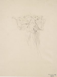 Studie van draperie voor Moods to Music muurschildering door Robert Frederick Blum