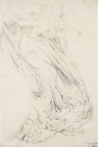Studie van draperie voor Moods to Music muurschildering door Robert Frederick Blum