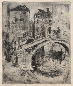 Venetiaans kanaal en bruggen door Robert Frederick Blum