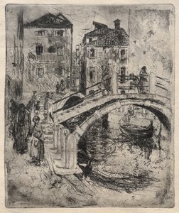 Venetiaans kanaal en bruggen door Robert Frederick Blum